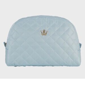 NWT Oliver Thomas KST Cosmetic Makeup Bag Quilted Sky Ice Blue XL Extra Large